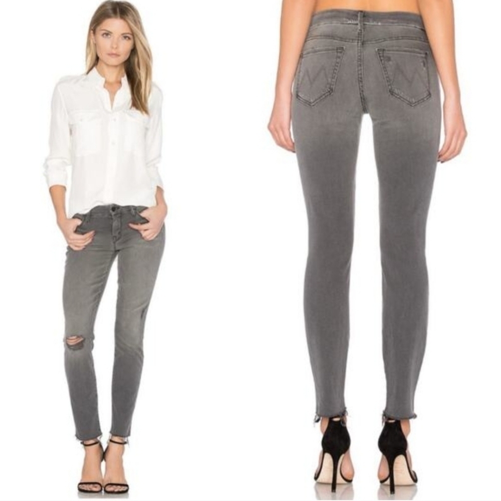 MOTHER The Looker Ankle Fray In Last Chance Saloon, Sz 26. Distressed Grey